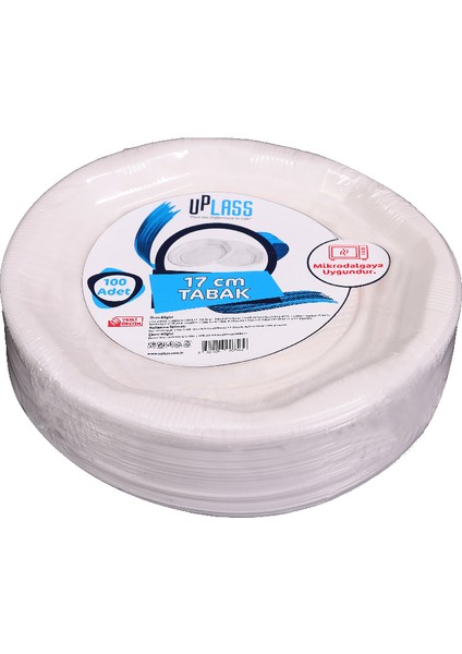 Plastik Tabak Beyaz 17 cm Çap - 100 Adet modelleri