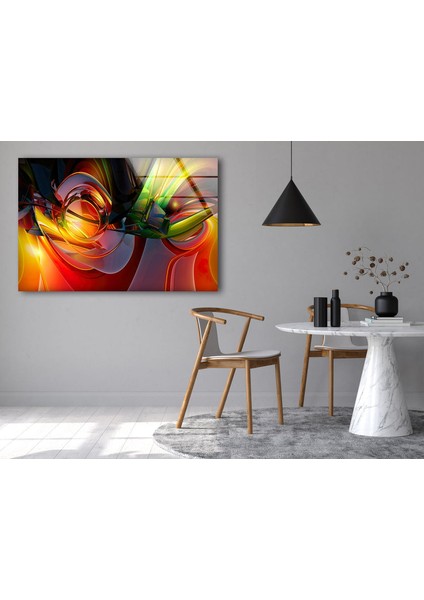 Kırmızı Yeşil Soyut Resim Temperli Cam Duvar Tablosu indirimleri