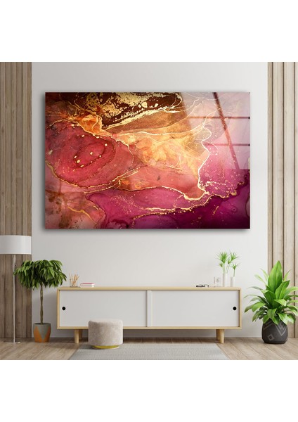 Doğa ve Canlılık Mermer Temperli Cam Duvar Tablosu