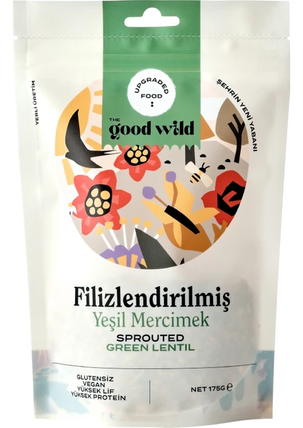 The Good Wild Glütensiz Filizlendirilmiş Yeşil Mercimek 175 G