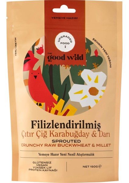 The Good Wild Glütensiz Filizlendirilmiş Çıtır Çiğ Karabuğday & Darı 150 G