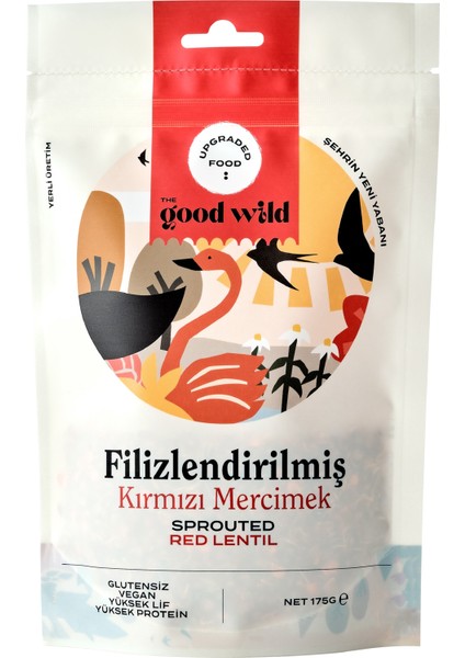 The Good Wild Glütensiz Filizlendirilmiş Kırmızı Mercimek 175 G