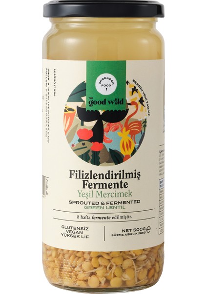 The Good Wild Filizlendirilmiş Fermente Yeşil Mercimek 500 gr