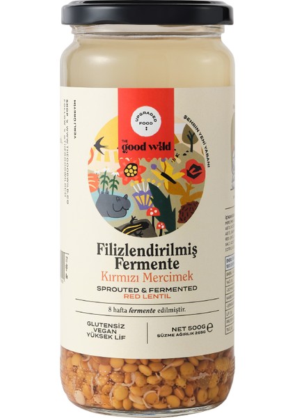 The Good Wild Filizlendirilmiş Fermente Kırmızı Mercimek 500 gr