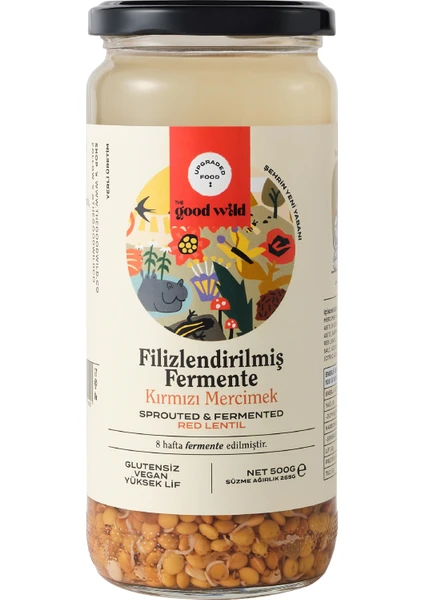 The Good Wild Glütensiz Filizlendirilmiş Fermente Kırmızı Mercimek 500 G