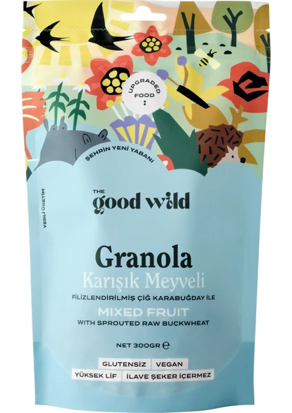 The Good Wild Glütensiz, Şeker İlavesiz Granola Karışık Meyveli 300 G