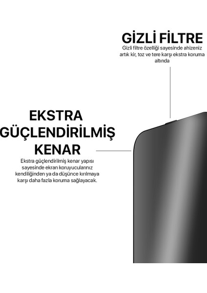 Apple iPhone 15 Pro Max G-Force Ultra Strong Serisi Prıvacy Ekran Koruyucu