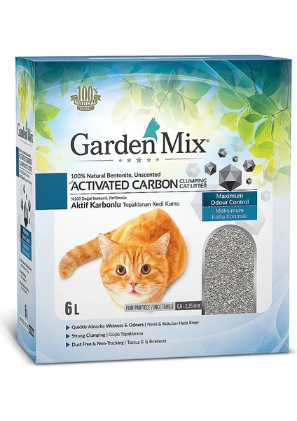 Gardenmix Bentonit Aktif Karbonlu Kedi Kumu 6 Lt