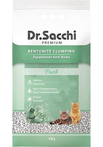 Dr.Sacchi Bentonit Fresh Kedi Kumu 10 Lt