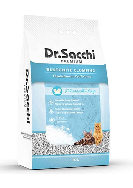 Dr.Sacchi Bentonit Marsilya Sabunlu Kedi Kumu 10 Lt