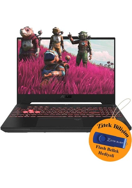 Tuf Gaming A15 Amd Ryzen 7-7735HS 32 GB Ddr5 512 GB SSD 6 GB RTX4050 15.6" Fhd 144Hz Freedos FA507NU-LP052 ZI713 + Zitek 16 GB Flash Bellek