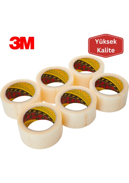 3m 371 Şeffaf Koli Bandı 45mm x 100m - 12 Adet