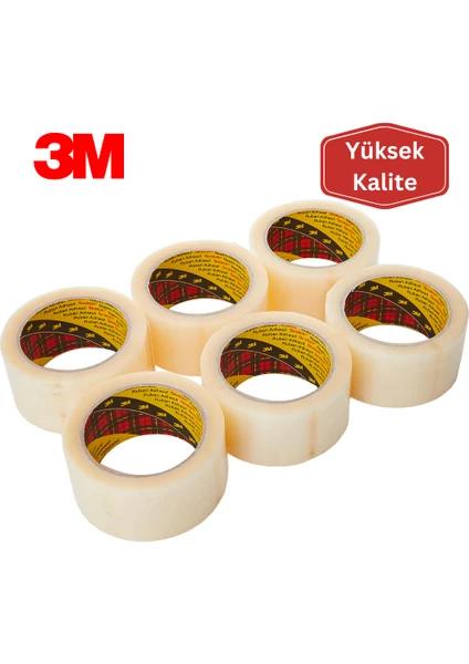 3m 371 Şeffaf Koli Bandı 45mm x 100m - 6 Adet