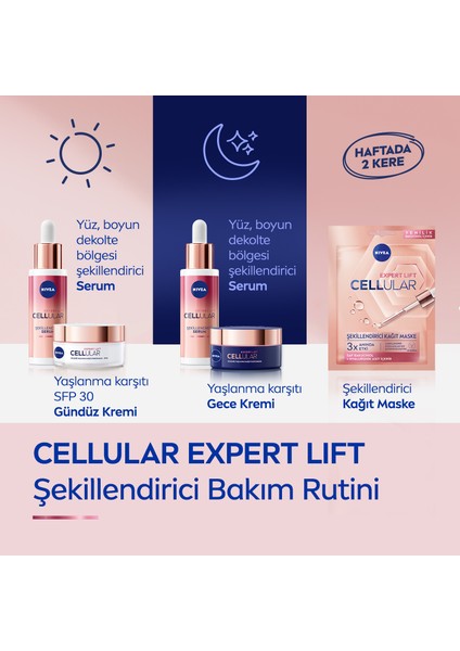 Cellular Expert Lift Doğal Retinol Alternatifi Saf Bakuchiol ve Hyaluronik Asit içeren Karşıtı ve Nemlendirici Gece Kremi 50ml