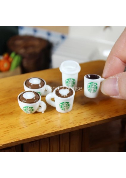 Kırmızı Stil Ale Minyatür Dollhouse Kahve Fincanı Kedi Kupa Modeli Mini Gıda Oyna Pretend Bebek Evi Içecekler Çocuk Mutfak Oyuncaklar (Yurt Dışından)