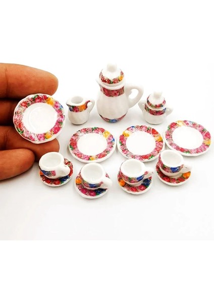 No.1 Tarzı Mini Çiçek Seramik Çay Seti Cep Seramik Minyatür Çiçek Sofra Çocuk Mutfak Porselen Çay Bardağı Seti Oyuncak (Yurt Dışından)
