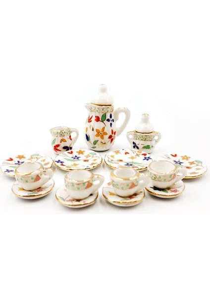 No.1 Tarzı Mini Çiçek Seramik Çay Seti Cep Seramik Minyatür Çiçek Sofra Çocuk Mutfak Porselen Çay Bardağı Seti Oyuncak (Yurt Dışından)