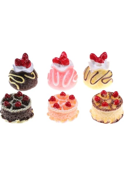 6 Adet Tarzı Adet Güzel Mini Kekler 1:12 Bebek Bebek Ev Mutfak Oyuncaklar Kız Sahne Modeli Pasta Biblosu Dollhouse Mutfak Oyuncak Aksesuarları (Yurt Dışından)
