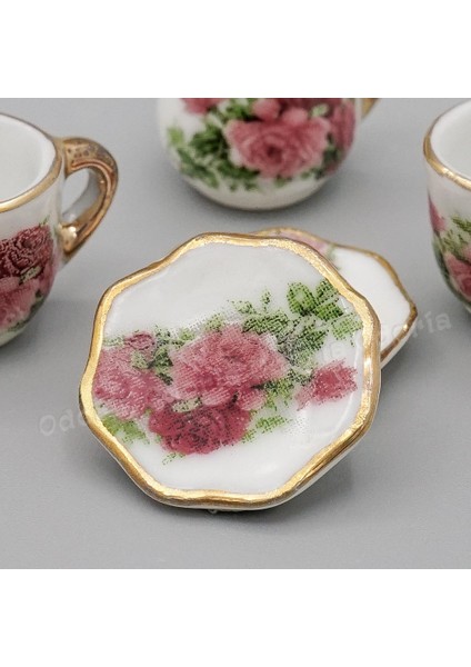 Mavi Çiçek Stili Odoria 1:12 Minyatür Porselen Gül Çay Bardağı Seti Seramik Sofra Çaydanlık Mutfak Dollhouse Aksesuarları Bebek Evi Dekoru (Yurt Dışından) fırsatları