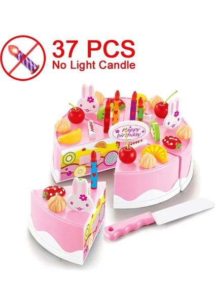 37 Pembe T Stili Yeni Dıy Kek Mutfak Oyuncak Seti Gıda Kesme Meyve Eğitici Doğum Günü Oyuncak Oyna Pretend Cocina De Juguete Bebek Çocuk Hediye Için (Yurt Dışından)