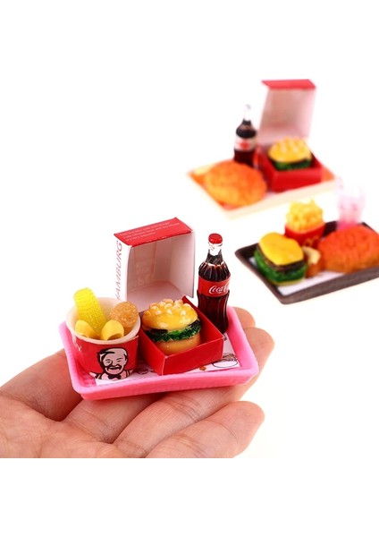E Stili M Minyatür Dollhouse Hamburger Kola Fincan Blyth Barbies Için Fast Food Bebek Evi Oyun Mutfak Dondurma Aksesuarları Oyuncak (Yurt Dışından) fiyatları