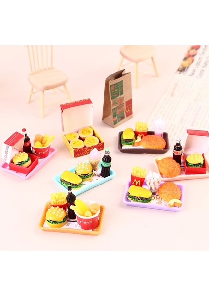 E Stili M Minyatür Dollhouse Hamburger Kola Fincan Blyth Barbies Için Fast Food Bebek Evi Oyun Mutfak Dondurma Aksesuarları Oyuncak (Yurt Dışından) indirimleri