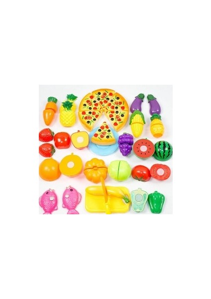 NO.885976 Stili Ldren Oyun Evi Oyuncak Kesilmiş Meyve Oyna Pretend Eğitici Oyuncaklar Plastik Sebzeler Pizza Mutfak Oyuncak Çocuklar Için Klasik Oyuncaklar (Yurt Dışından)