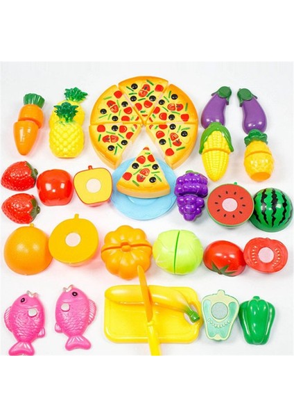 NO.885976 Stili Ldren Oyun Evi Oyuncak Kesilmiş Meyve Oyna Pretend Eğitici Oyuncaklar Plastik Sebzeler Pizza Mutfak Oyuncak Çocuklar Için Klasik Oyuncaklar (Yurt Dışından) indirimleri