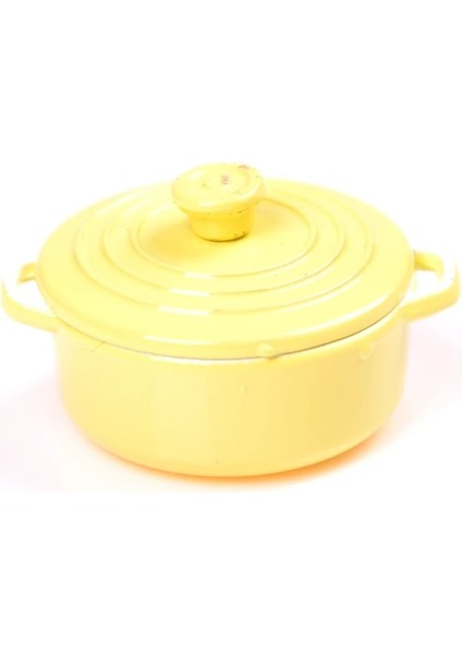 Sarı Stil 1:12 Evcilik Minyatür Mutfak Eşyaları Pişirme Gereçleri Mini Pot Kazan Kapaklı Tava Kahve Çay Bardakları Seramik Pot Oyun Mutfak Oyuncak (Yurt Dışından)