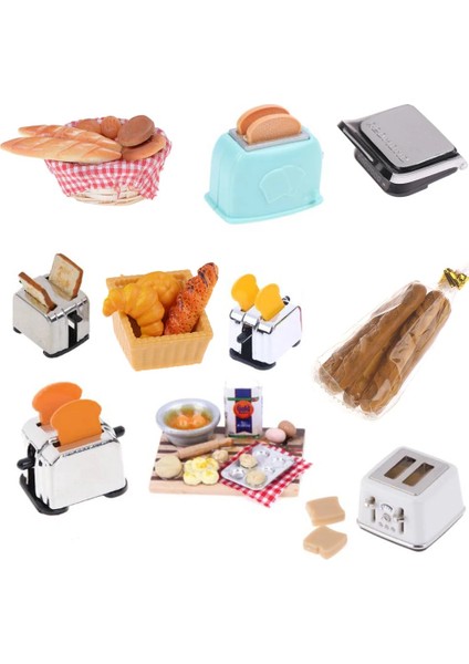 Kumral Tarzı Bebek Evi Minyatür Kahvaltı Ananaslı Ekmek Makinesi Plaka Klip Kek Tepsisi Tost Minyatür Tost Makinesi Dollhouse Mini Aksesuarları (Yurt Dışından)