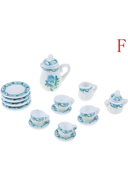 F Stili 24 Desenler 1:12 Minyatür Porselen Çay Bardağı Seti Chintz Çiçek Sofra Mutfak Bebek Evi Mobilya Oyuncaklar Çocuklar Için (Yurt Dışından)