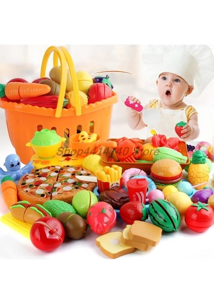 DF003 Stili Tek Yemek Oyuncakları Oyna Pretend Plastik Sebzeler Meyveler Hızlı Kesme Yemek Oyunu Çocuklar Müzik Kesme Toplu Eğitici Çocuk Oyuncakları (Yurt Dışından) indirimleri