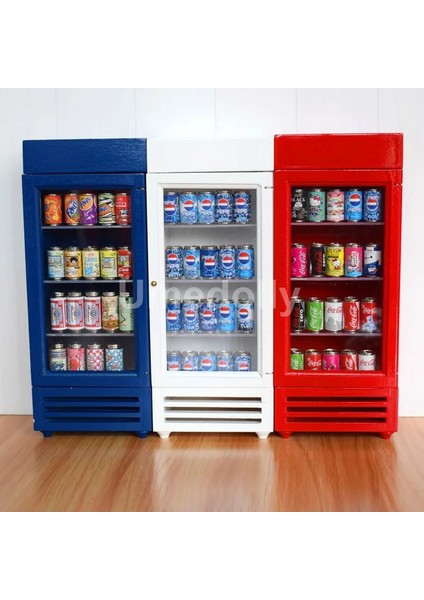 1 Takım Kola Tarzı Ahşap 1:12 Sevimli Mını Dollhouse Minyatür Buzdolabı Oyun Bebek Maması Içecek Oyuncak Mağazası Ev Dekorasyon Mobilya Aksesuarları (Yurt Dışından)