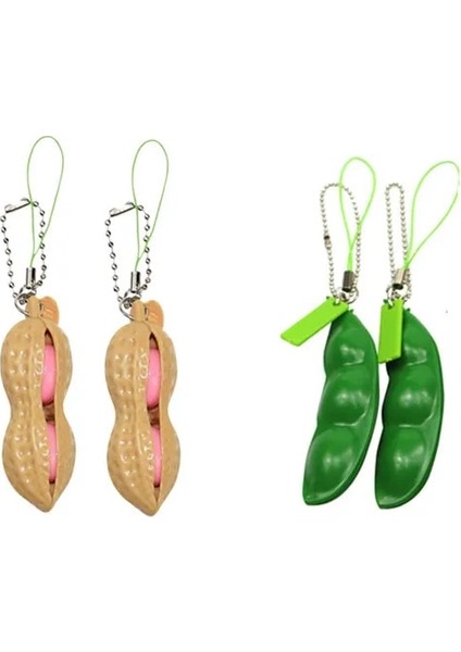 4pc Tarzı Fidget Oyuncak Squishies Fasulye Stres Rahatlatıcı Dekompresyon Anahtarlık Sonsuz Sıkmak Edamame Antistres Oyuncaklar Süslemeleri Çocuklar Hediye (Yurt Dışından)