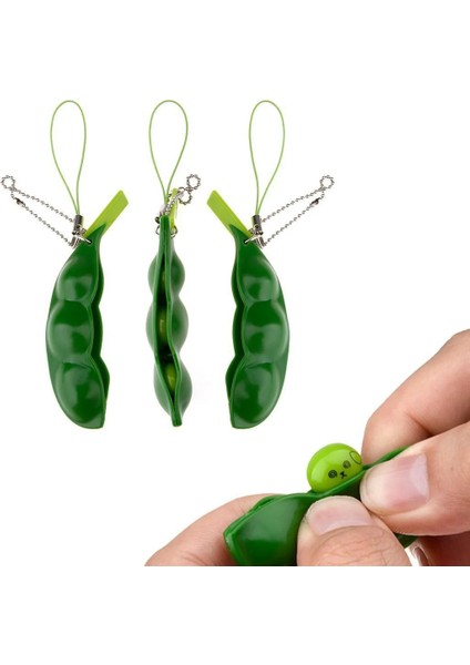 4pc Tarzı Fidget Oyuncak Squishies Fasulye Stres Rahatlatıcı Dekompresyon Anahtarlık Sonsuz Sıkmak Edamame Antistres Oyuncaklar Süslemeleri Çocuklar Hediye (Yurt Dışından)