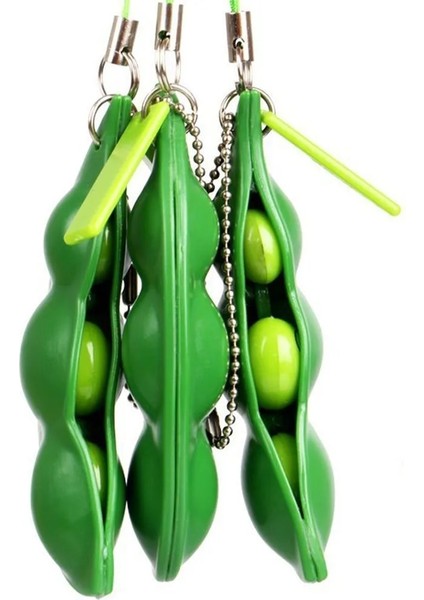 4pc Tarzı Fidget Oyuncak Squishies Fasulye Stres Rahatlatıcı Dekompresyon Anahtarlık Sonsuz Sıkmak Edamame Antistres Oyuncaklar Süslemeleri Çocuklar Hediye (Yurt Dışından)