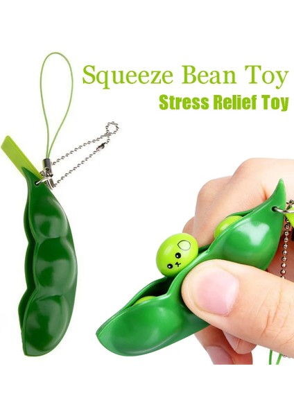 4pc Tarzı Fidget Oyuncak Squishies Fasulye Stres Rahatlatıcı Dekompresyon Anahtarlık Sonsuz Sıkmak Edamame Antistres Oyuncaklar Süslemeleri Çocuklar Hediye (Yurt Dışından)