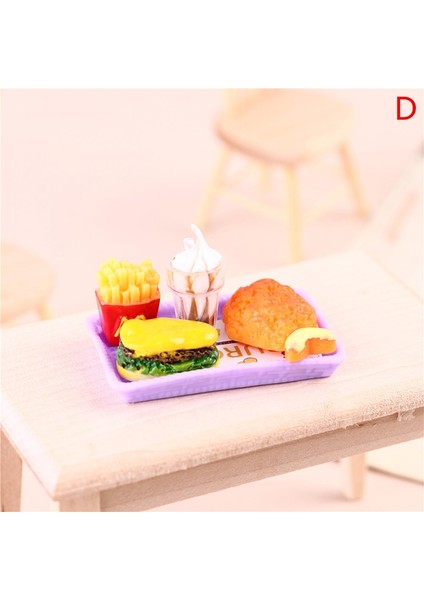 D Stili M Minyatür Dollhouse Hamburger Kola Fincan Blyth Barbies Için Fast Food Bebek Evi Oyun Mutfak Dondurma Aksesuarları Oyuncak (Yurt Dışından)