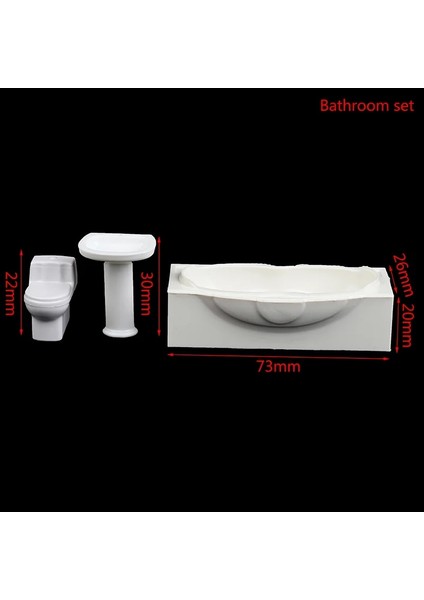C Stili Dollhouse Minyatür Banyo Seti Duş Odası Tuvalet Küvet Lavabo Modeli Oyuncak Mikro Banyo Takımı Aksesuarları (Yurt Dışından)