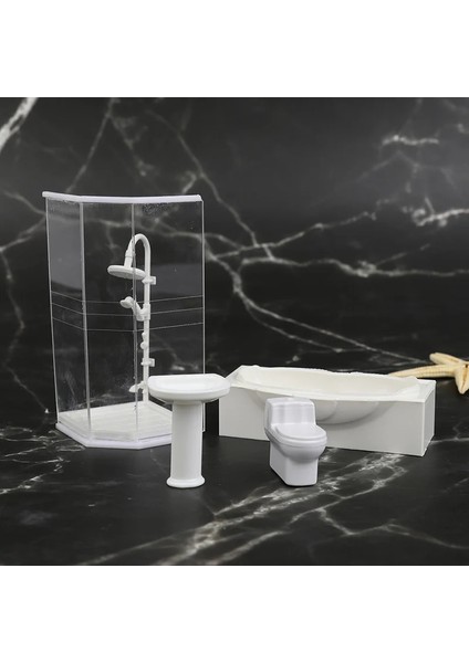 C Stili Dollhouse Minyatür Banyo Seti Duş Odası Tuvalet Küvet Lavabo Modeli Oyuncak Mikro Banyo Takımı Aksesuarları (Yurt Dışından) indirimleri