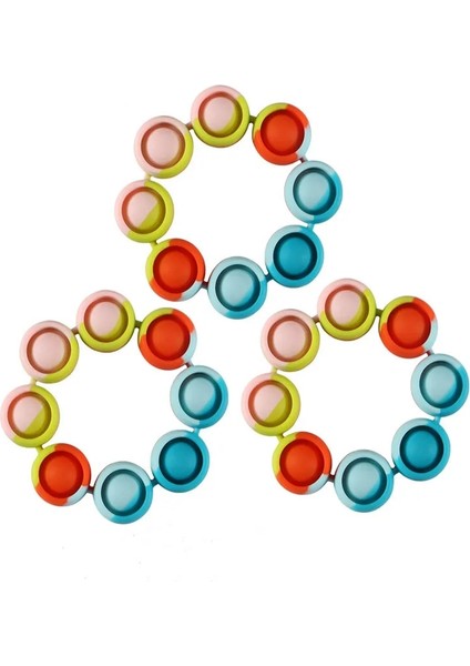 Muticolor Mavi 20CM Stili Gökkuşağı Giyilebilir Itme Kabarcık Bilezik Duyusal Fidget Oyuncak Çocuk Yetişkin Anti-Stres Rahatlatmak Bilezik Oyuncak (Yurt Dışından)