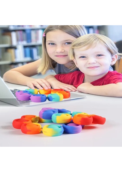 Muticolor Mavi 20CM Stili Gökkuşağı Giyilebilir Itme Kabarcık Bilezik Duyusal Fidget Oyuncak Çocuk Yetişkin Anti-Stres Rahatlatmak Bilezik Oyuncak (Yurt Dışından)