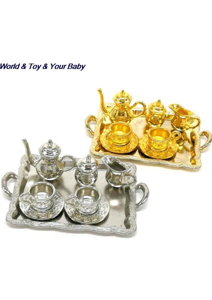 Resim Stili Olarak Et Bebek Evi Minyatür Metal Çay Bebek Evi Mobilya Minyatür Yemek Gereçleri Oyuncak Çaydanlık Bardak Tabağı (Yurt Dışından) fiyatları