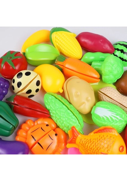 16 Adet Takım 2 Stil Oyna Pretend Oyuncak Seti Plastik Gıda Kesme Meyve Sebze Gıda Çocuklar Için Oyuncaklar Pretend Eğitici Hediye (Yurt Dışından)