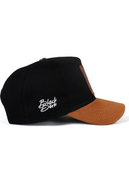 Black Börk Blackbörk V1 Baseball Kurt - 3 Kod Logolu Unisex Siyah-Camel Siperli Şapka (Cap)