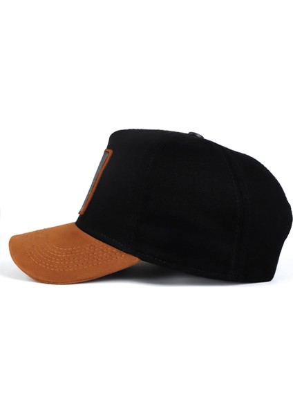 Black Börk Blackbörk V1 Baseball Kurt - 3 Kod Logolu Unisex Siyah-Camel Siperli Şapka (Cap)