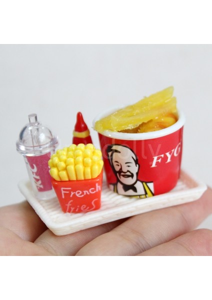 Pengfu Shop Sarı Stil Ale Oyna Pretend Minyatür Dollhouse Mini Hamburger Patates Kızartması Fast Food Bjd Barbies Için Bebek Mutfak Aksesuarları Oyuncak (Yurt Dışından)