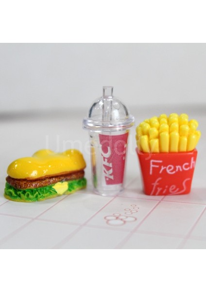 Pengfu Shop Sarı Stil Ale Oyna Pretend Minyatür Dollhouse Mini Hamburger Patates Kızartması Fast Food Bjd Barbies Için Bebek Mutfak Aksesuarları Oyuncak (Yurt Dışından)