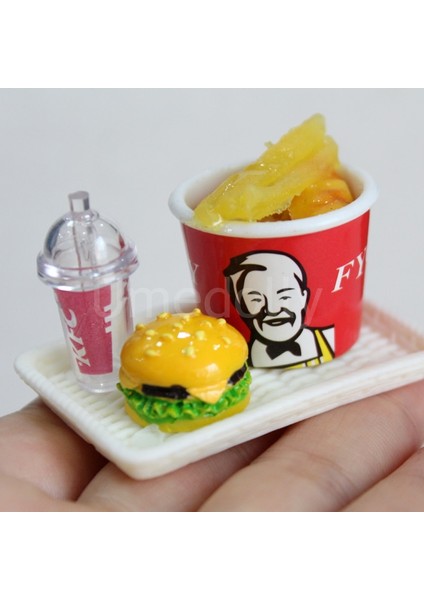 Pengfu Shop Sarı Stil Ale Oyna Pretend Minyatür Dollhouse Mini Hamburger Patates Kızartması Fast Food Bjd Barbies Için Bebek Mutfak Aksesuarları Oyuncak (Yurt Dışından)