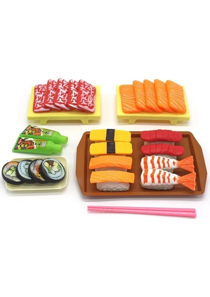 TTF00583 Stili Çocuklar Simülasyon Barbekü Suşi Yemek Oyuncak Simülasyon Sashimi Japon Mutfağı Kızarmış Tavuk Barbekü Seti Pişirme Oyun Evi Oyuncak (Yurt Dışından) fırsatları
